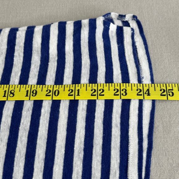 Gerard Darel Linen Top blue/white with gold neck Women's Size 2 - Picture 8 of 8